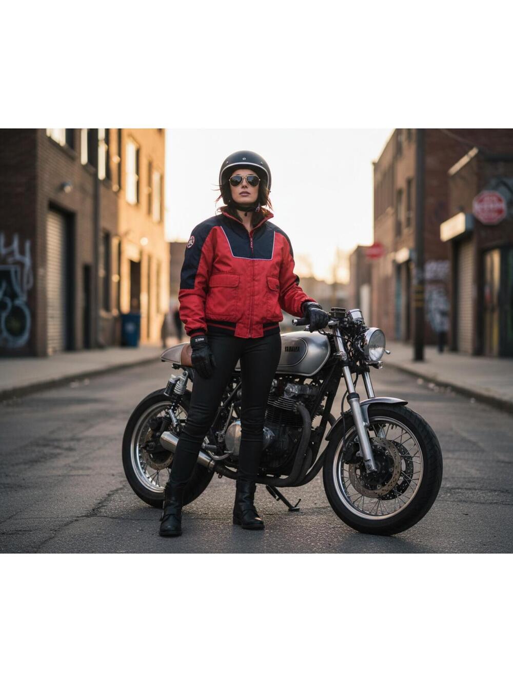 Vintage Maxim Wear Yamaha Ladies' Red and Black Motorcycle Jacket Size Large - Picture 9 of 9